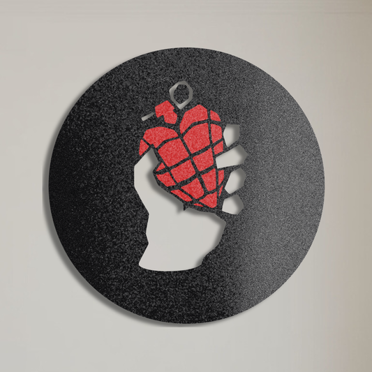 Heart Grenade Metal Art