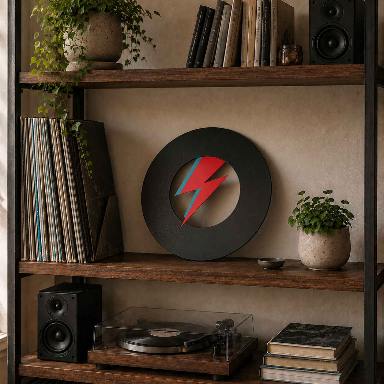 Bowie Lightning Metal Art