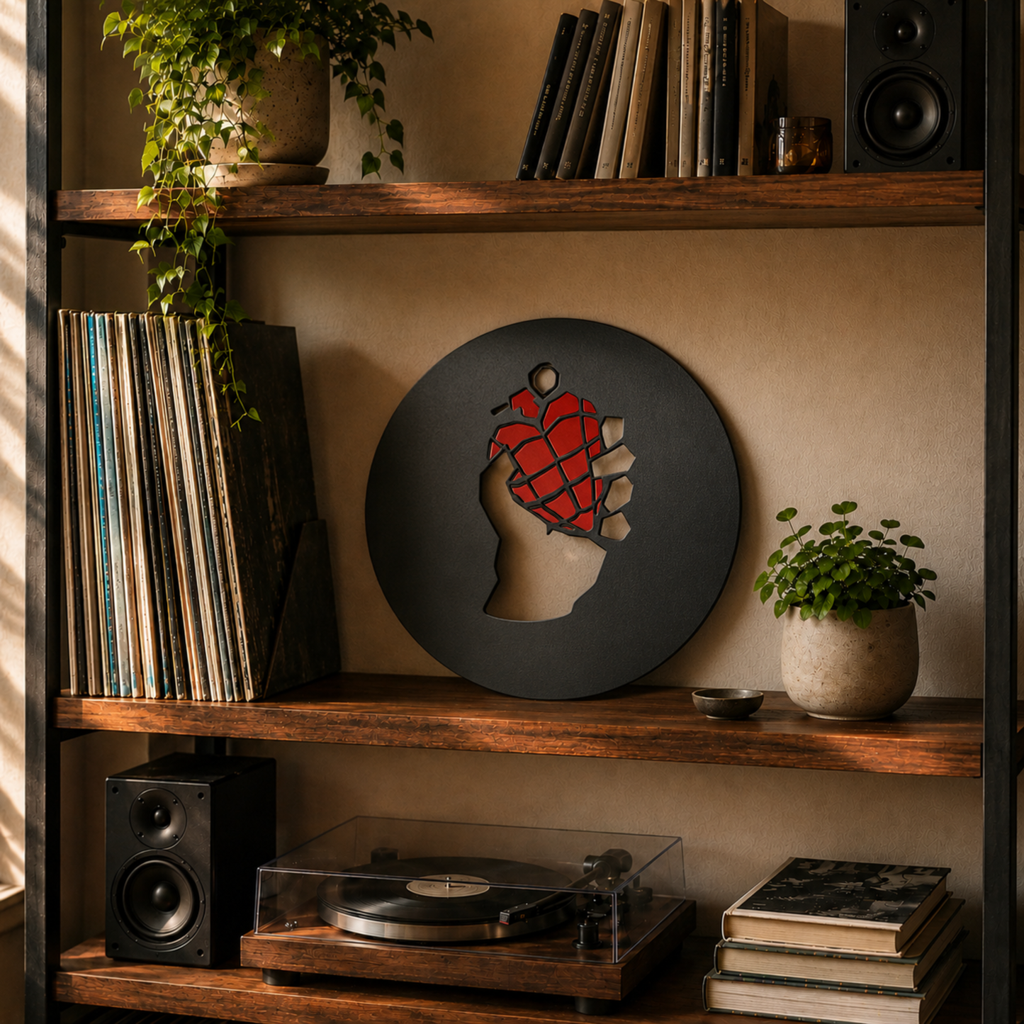 Heart Grenade Metal Art