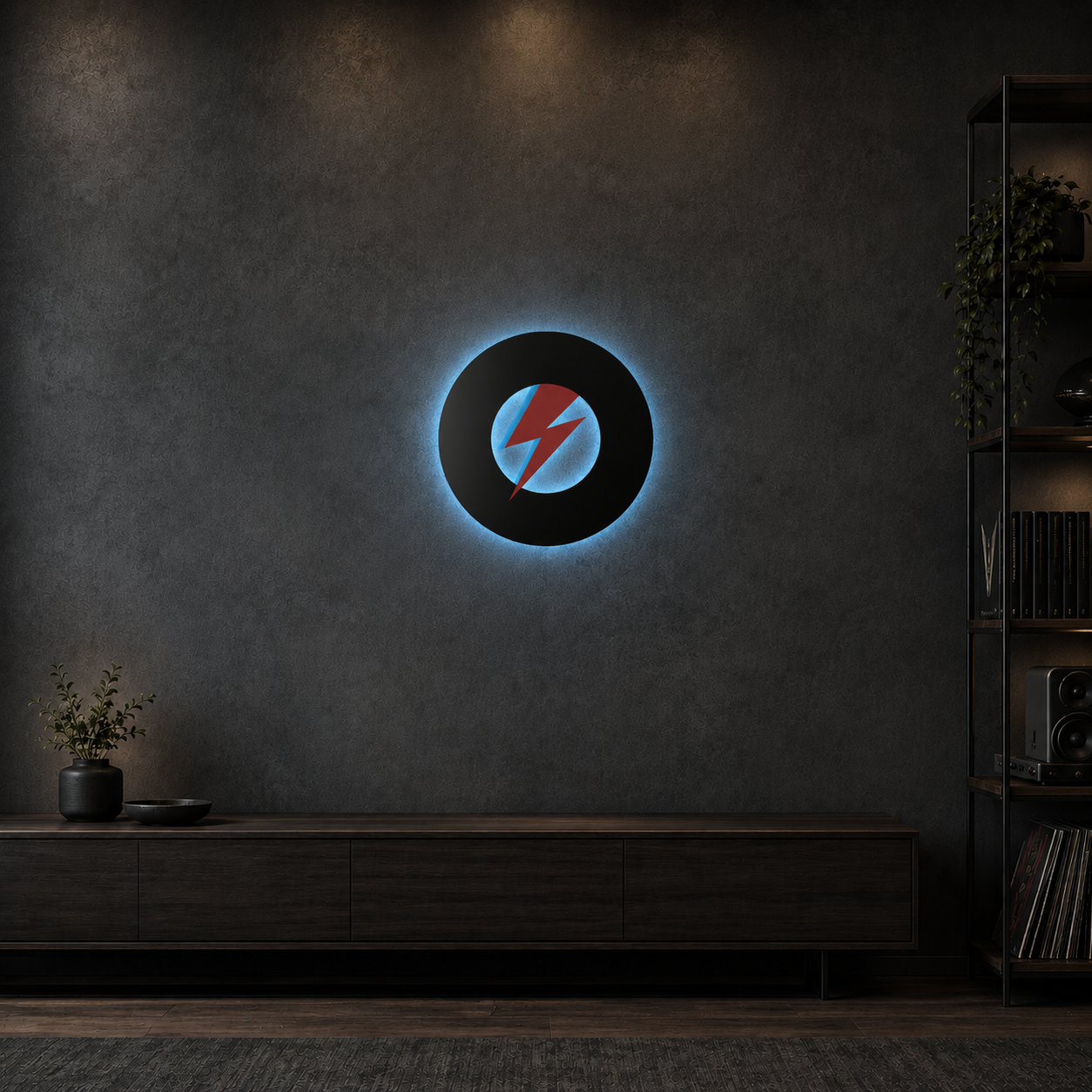 Bowie Lightning Metal Art